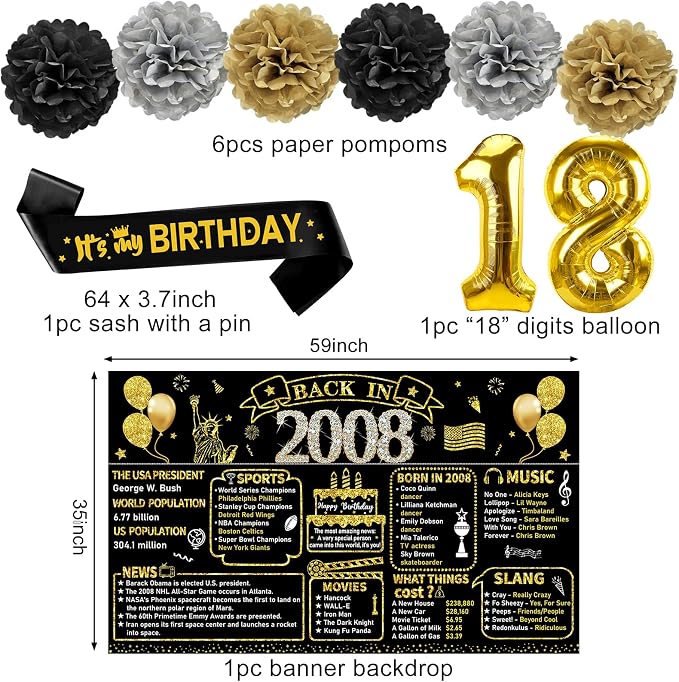 Zirtorei 18th Birthday Decorations - Image 3