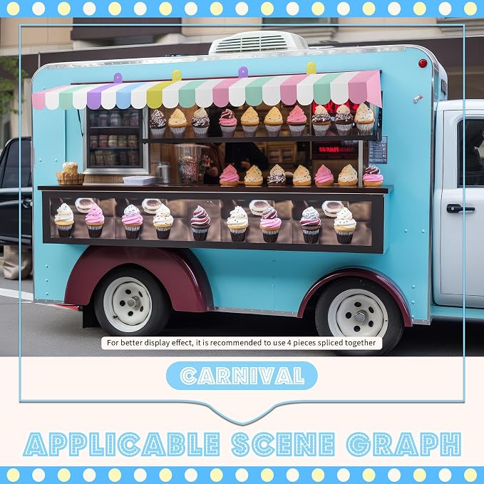Boao 4 Pack Pastel Circus Awning Decoration Macaron 3D Stripe Cardboard Awning - Image 6