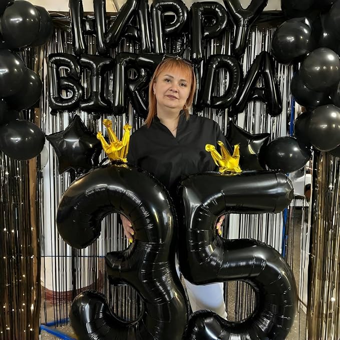 40 Inch Black 5 Number Balloons - Image 7