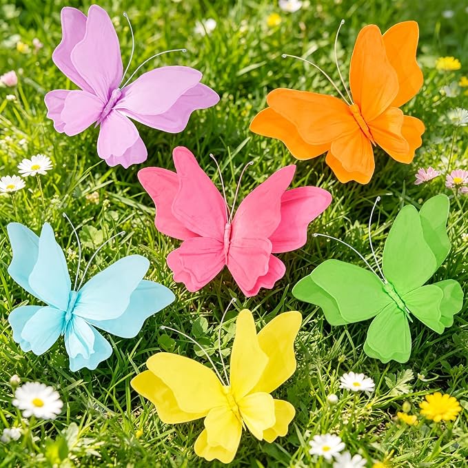 SUNBEAUTY Hanging Butterflies Large Butterfly Decorations 3D Colorful Paper - Image 8