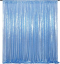 Poise3EHome Baby Blue Sequin Backdrop Curtain, 8FT x 10FT Sequin Photography by Poise3EHome