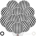 12 Pcs Black and White Striped Balloons, 18 Inch Halloween Foil Balloon by YOTHORN