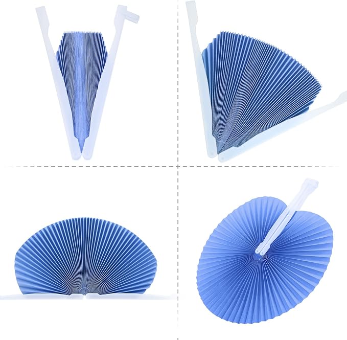Pangda 24 Pack Folding Fans Round Paper Fans Assortment - Image 4