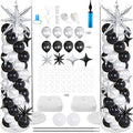 Soulchen 110 Pcs Black Silver Explosion Balloons Column Stand Kit Adjustable by Soulchen
