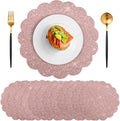 60 Pcs Rose Gold Glitter Paper Placemats, 13.5 Inch Scalloped Table Mats | by NatNarr