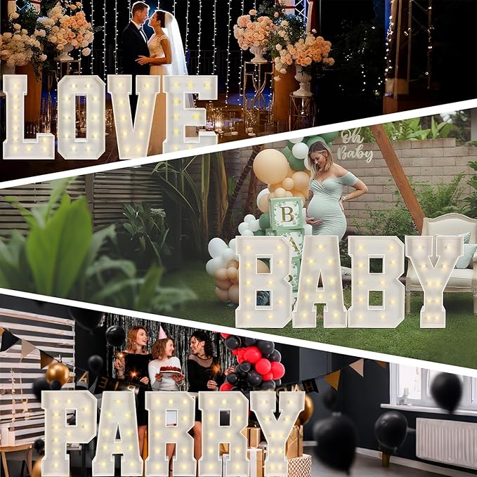 Marquee Light Up Numbers: 3FT Large Decorative Letters Signs for Party Decorations Baby Shower Birthday Wedding Engagement Anniversary, 3 Feet Tall Pre-Cut DIY Foamboard Number 13 - Easy to Assemble