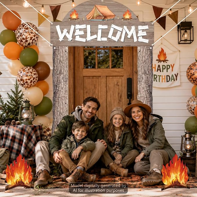Wiooffen 7 PCS Camping Themed Party Decorations - Image 6