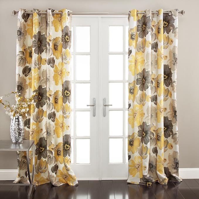Lush Decor Leah Room Darkening Window Curtain Panel Pair, 84 inch x 52 inch by LushDecor