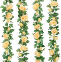 TELDRASSIL 4Pcs Artificial Rose Vine Fake Flower Garland Fake Silk Rose Hanging by Teldrassil