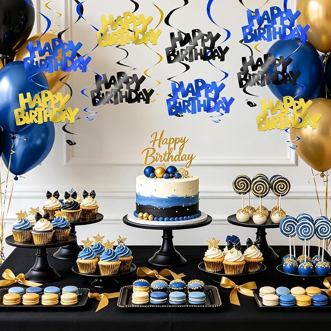 BEISHIDA 12 Pcs Happy Birthday Hanging Swirl Decorations, Men Boys Birthday - Image 5