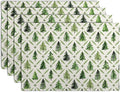 Sage Green Pine Tree Christmas Placemats Set of 4 Xmas Farmhouse Rustic Style by Wnoesat
