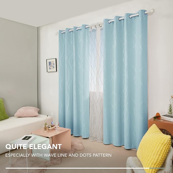 Deconovo Living Room Curtains 108 Inch Long, Thermal Insulated, Room Darkening - Image 4