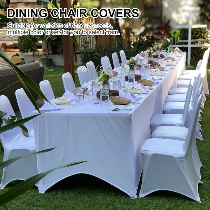 Trlyc Spandex Folding Chair Covers 100 Pcs White - Image 6