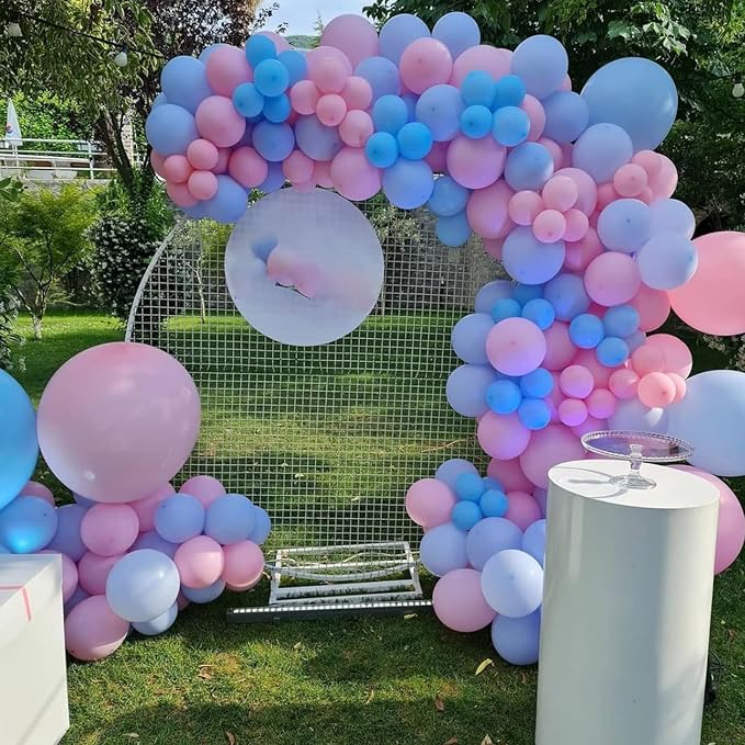 YMSZ Pink and Blue Balloons Garland Arch Kit, - Image 4