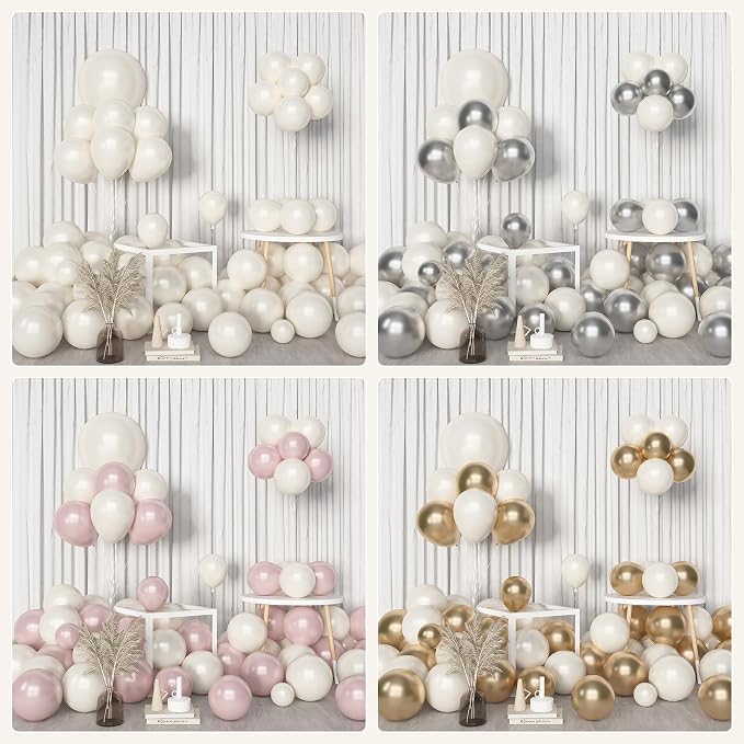 Amandir 153pcs Pearl White Balloons Arch Garland Kit Different Sizes | 18 12 10 - Image 4
