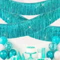 2 Pack Aqua Blue Party Banner Tinsel Tassel Fringe Garland Party Decor | Dense by Rovplus