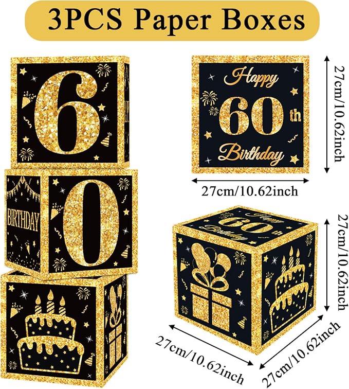 DataMoon 60th Birthday Decorations Boxes - Image 4
