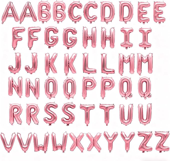 52 Pcs Rose Gold Letter Balloons, Custom 2 Set A-Z Set - Image 2