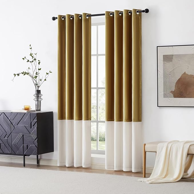 BULBUL Luxury Ivory Gold Curtains 102 inches - Image 6