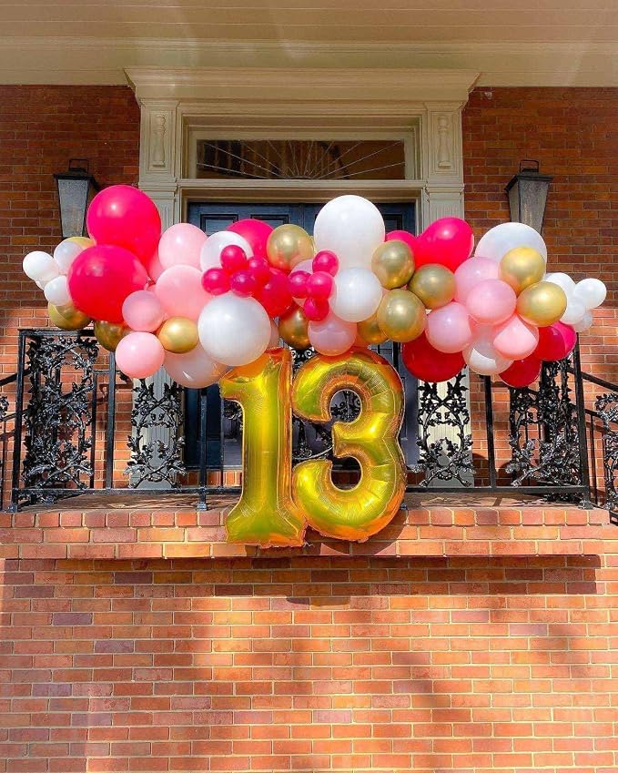 Gold 13 Number Balloons, 40 Inch Giant Number 13 Balloons Foil Mylar Helium - Image 5