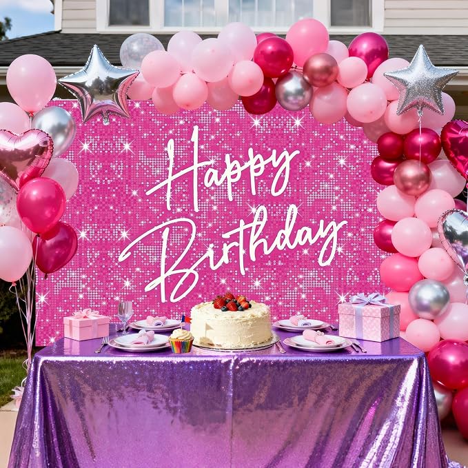 Glitter Happy Birthday Backdrop Banner, Happy Birthday Party Decoration Yard - Image 6