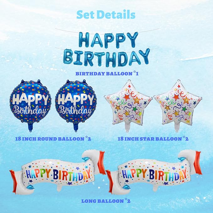 Birthday Decoration Set Colorful Happy Birthday Banner Balloon - Image 2