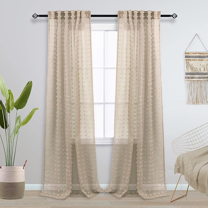 KOUFALL Tan Curtains 96 Inches Long - Image 2