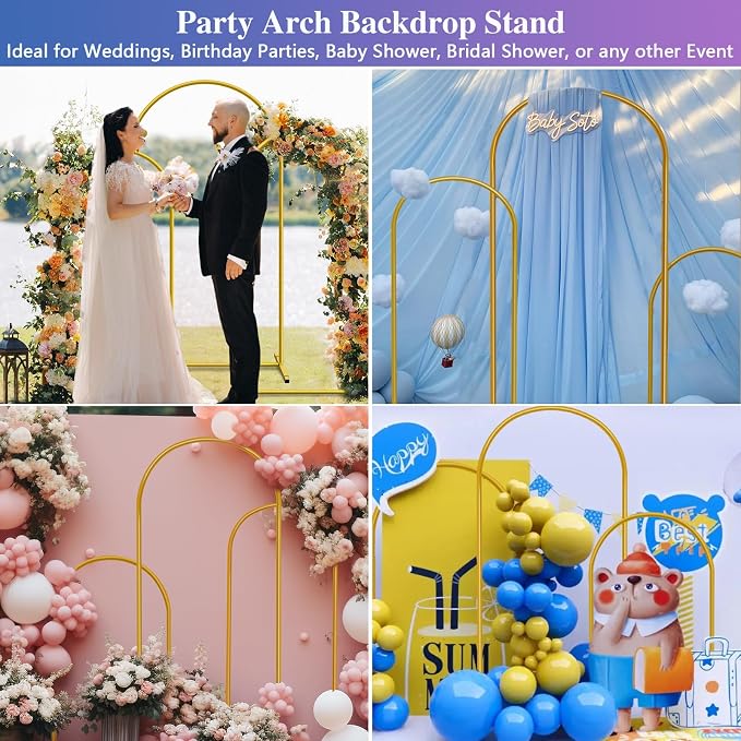 Hemmotop Metal Arch Backdrop Stand, 4FT | Easy to Assemble, Square Stable Base - Image 5
