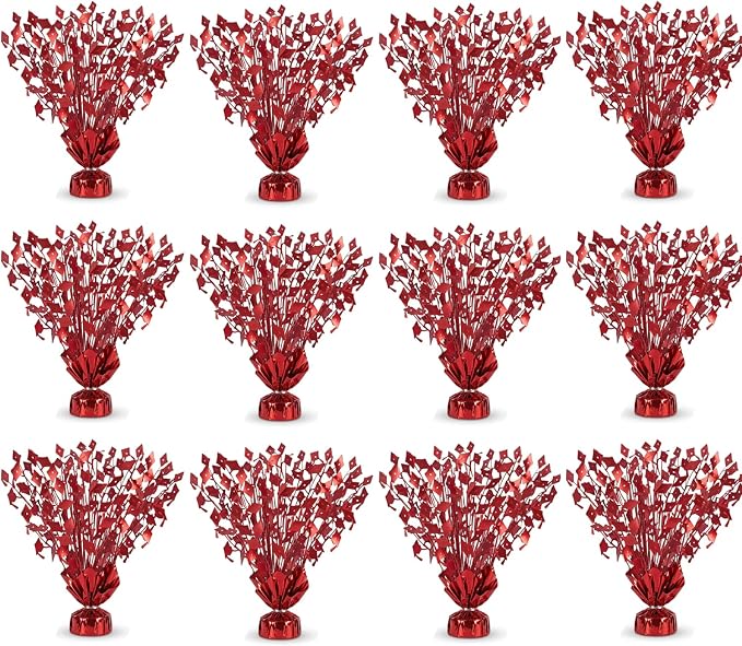 PMU 12 Pcs Red Graduation Balloon Weights by PMU