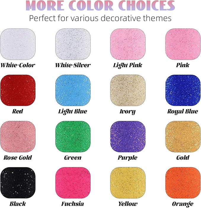 Glitter Tulle Rolls 6” by 50 Yards Sparkle Tulle Fabric Ribbon Sequin Tulle Netting Rolls for DIY Tutu Skirt Wedding Birthday Party Decoration (Yellow)