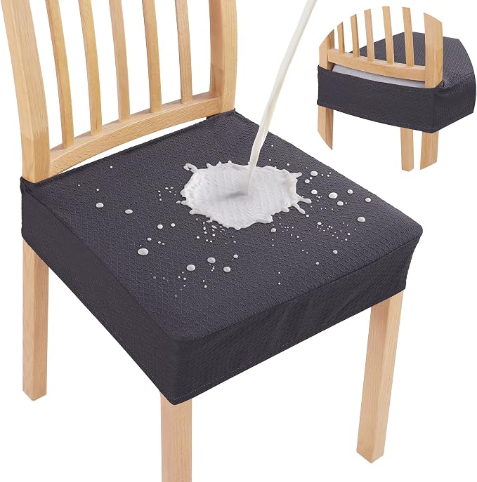 Smiry Waterproof Seat Covers for Dining Room Chairs, No Rear Covers | Stretch by Smiry