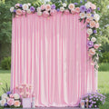 Pink Backdrop Curtain for Wedding Parties Backdrop Drapes 10x8FT | Wrinkle Free by Wokceer
