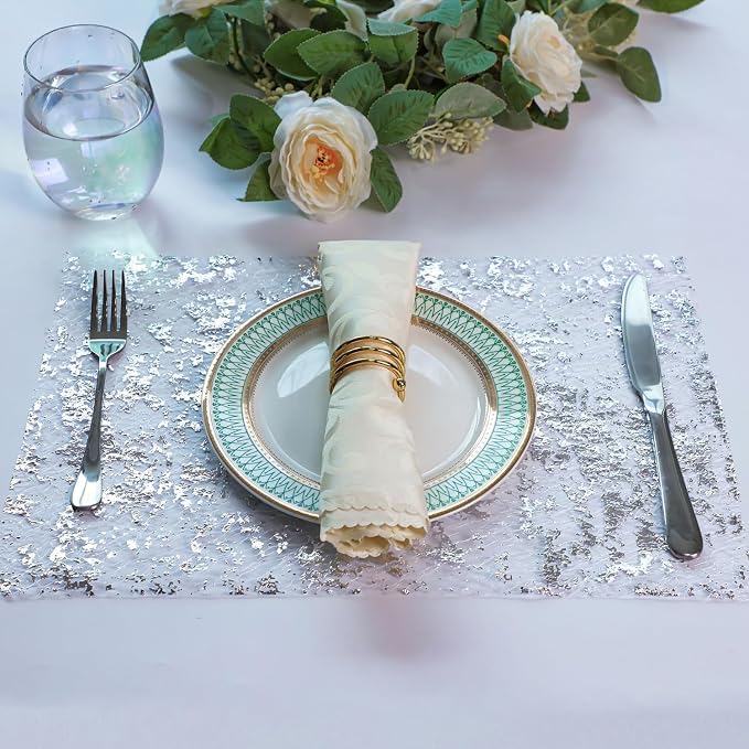 Snowkingdom Silver Table Runner, Sequin Glitter Foil Metallic Runner 11 Inch x - Image 5