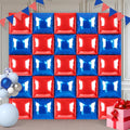 Red and Blue Square Foil Balloons 25 Pcs Metallic Red and Blue Balloons Wall by Unknown