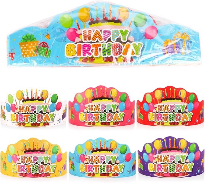 48 Pcs Happy Birthday Crowns Party Hats - Image 6