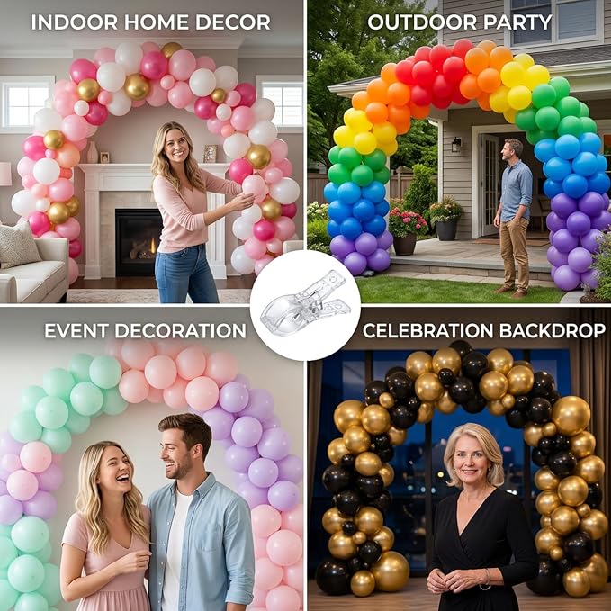 10 Pack 2.6-Inch Clips for Balloon Arch Backdrop, Heavy Duty Clear Background - Image 6
