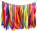 WANDIC Ribbon Tassel Garland, Colorful Fabric Decorative Ribbon Banner Handmade by WANDIC