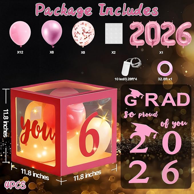 AYGXU Graduation decorations class of 2026 pink- Graduation Decorations - Image 2