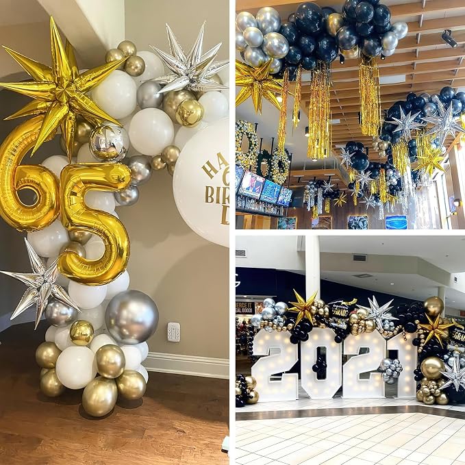 PartyWoo Metallic Gold Star Latex Balloon Arch Kit 110pcs Different Sizes | 18 - Image 7