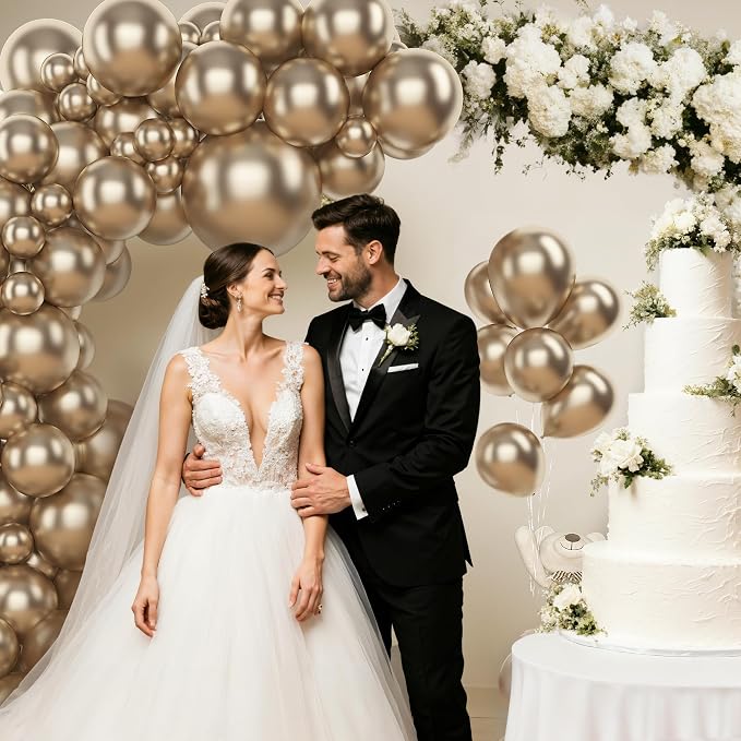 Amandir 153 Pcs Chrome Gold Balloons Arch Garland Kit Different Sizes | 18 12 - Image 6