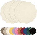 AHHFSMEI Round Faux Linen Placemats Set of 4 Heat Resistant Non-Slip Stain by AHHFSMEI