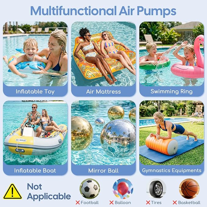 Electric Air Pump for Inflatables, Air Mattress – 500W/650W Quick-Fill - Image 2