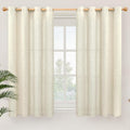 YoungsTex Beige Linen Semi Sheer Curtains 54 Inches Length by YoungsTex