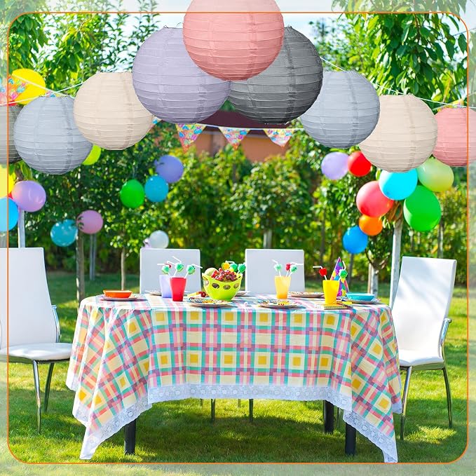 Glooglitter 16 Pcs Colorful Hanging Paper Lanterns Boho Party Decorations 4” 6” - Image 7