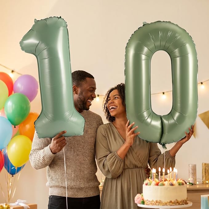 Number 10 Balloon Foil Mylar Balloons - Image 2