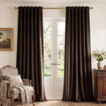 Brown Velvet Curtains Blackout for Living Room, W52 x L84, 2 Panels | Room by StangH