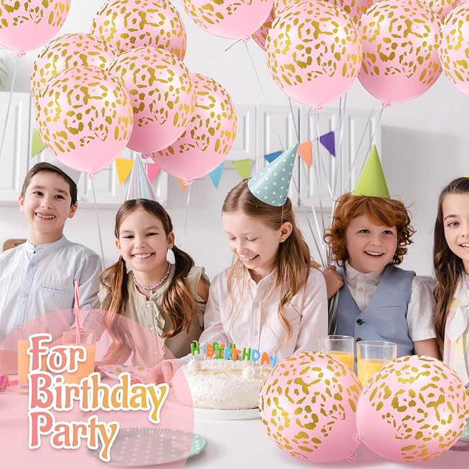 Gejoy 50 Pcs Cheetah Balloons Leopard Print Balloons 12 Inch Spots Latex - Image 4