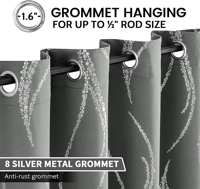 Yakamok Grey Light Blocking Curtains - Image 3