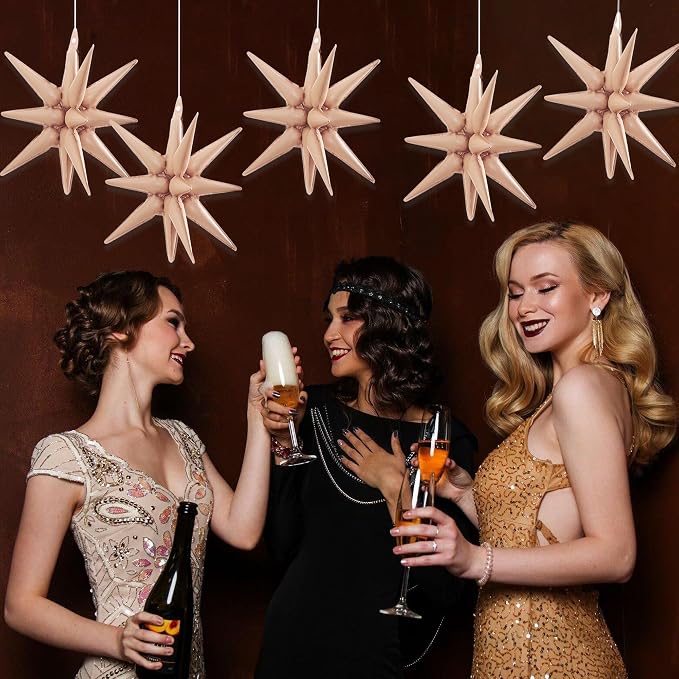 TONIFUL 4 Pcs Explosion Star Balloons Caramel Foil Balloon Party Decoration | - Image 5