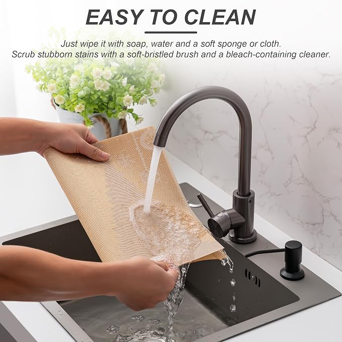 Placemats Set of 6 Washable Indoor | Outdoor Vinyl Place Mats - Image 4